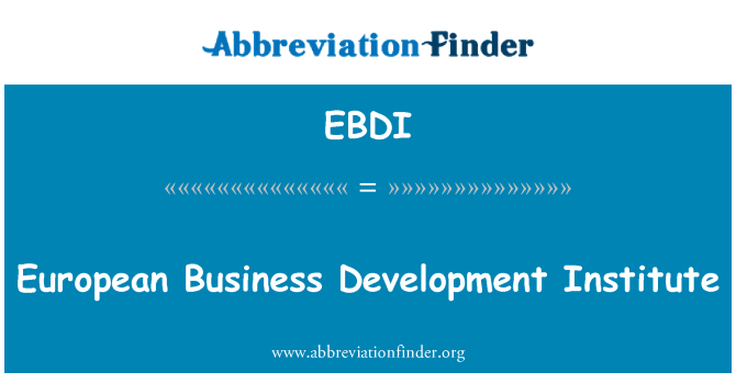 EBDI: European Business Development Institute