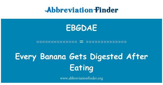 EBGDAE: Kull Banana iġib diġerit wara l-ikel