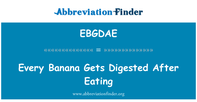 EBGDAE: Cada Banana rep digestió després de dinar