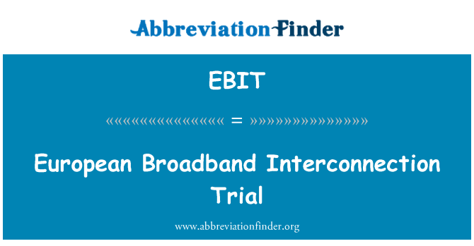 EBIT: Europäischen Breitband Zusammenschaltung Testversion