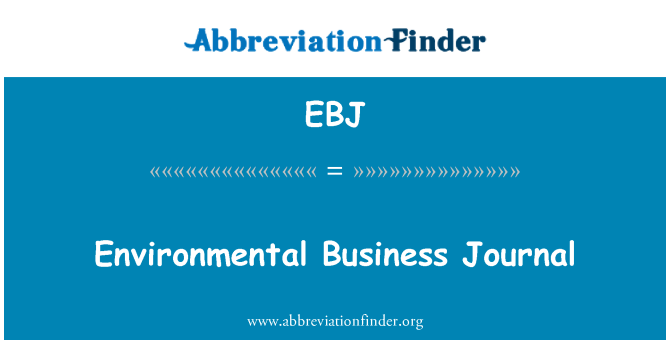 EBJ: Jounal biznis anviwònman