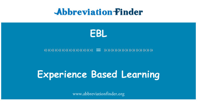 EBL: Apprentissage basé sur l'expérience