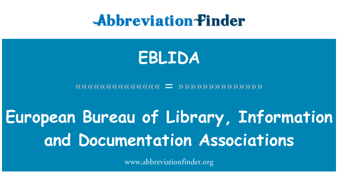 EBLIDA: Oficina Europea de Biblioteca, informació i documentació d'associacions