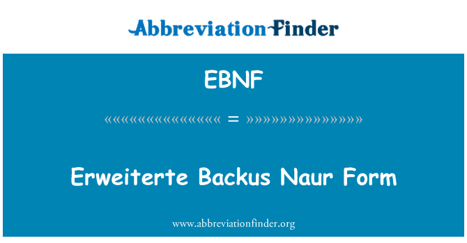 EBNF: Erweiterte Backus Naur obrazec