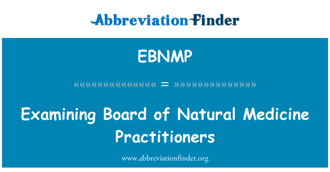 EBNMP: คณะแพทยศาสตร์ธรรมชาติผู้ตรวจสอบ