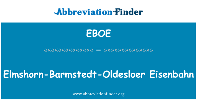 EBOE: Elmshorn-Barmstedt-Oldesloer trať