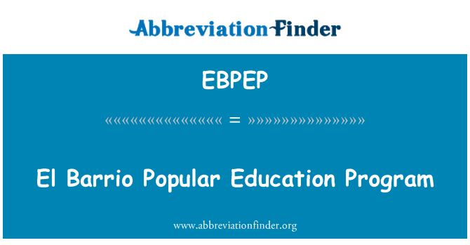 EBPEP: El Barrio populární vzdělávací Program