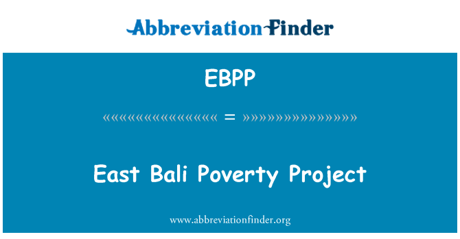 EBPP: East Bali revščine projekta