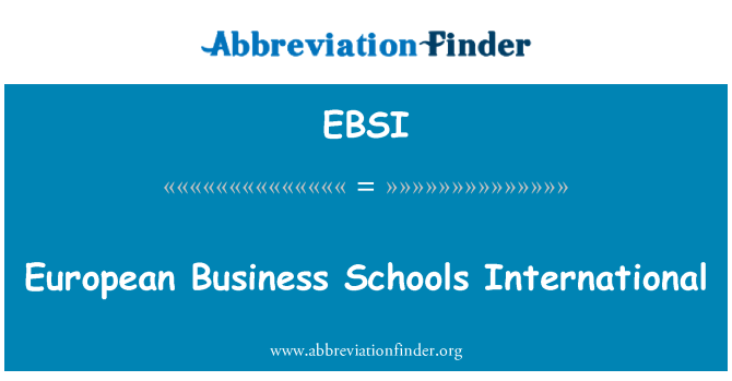 EBSI: Evropské obchodní školy mezinárodní