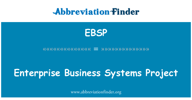 EBSP: Sistèm pwojè biznis Enterprise