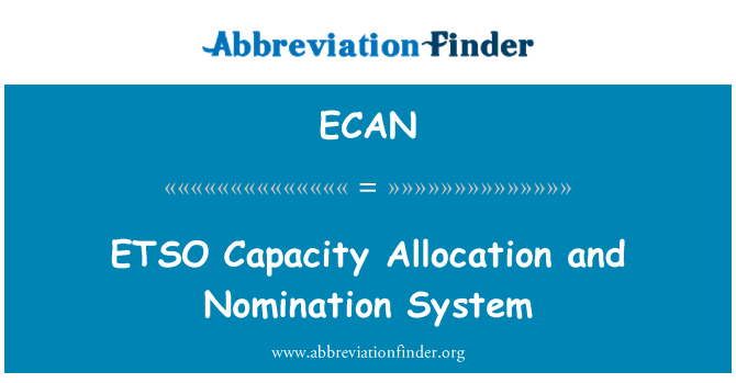 ECAN: ETSO přidělování kapacit a nominace systém