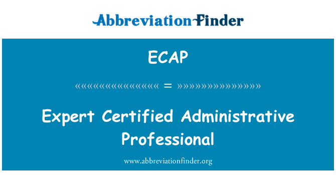 ECAP: Expert certifikovaný administrativní Professional