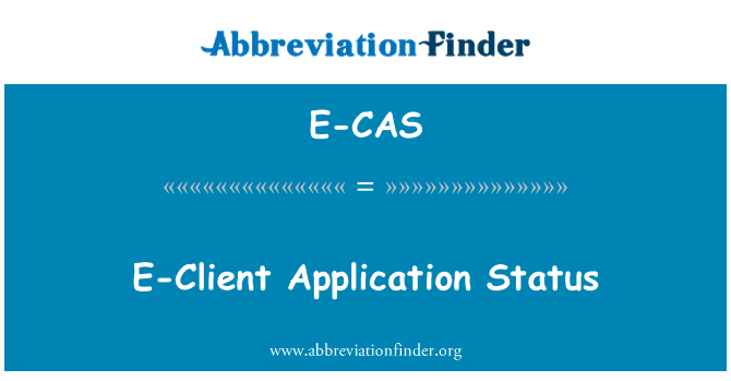 E-CAS: E-odjemalski program Status