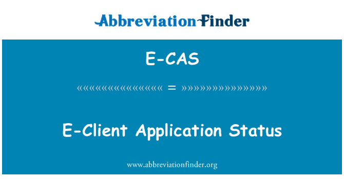 E-CAS: E-Client εφαρμογή κατάστασης