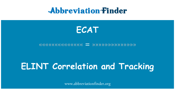 ECAT: Korelasyon ELINT Et Suivi
