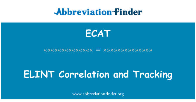 ECAT: ELINT 相关性和跟踪