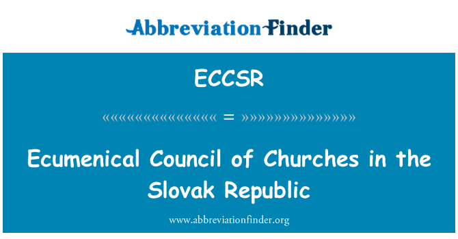 ECCSR: Ecumenical Council of Churches in the Slovak Republic