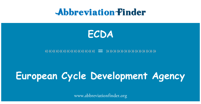 ECDA: European Cycle Development Agency