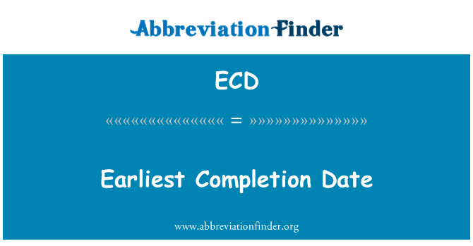 ECD: Prima data di completamento