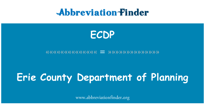 ECDP: Erie County διεύθυνση σχεδιασμού