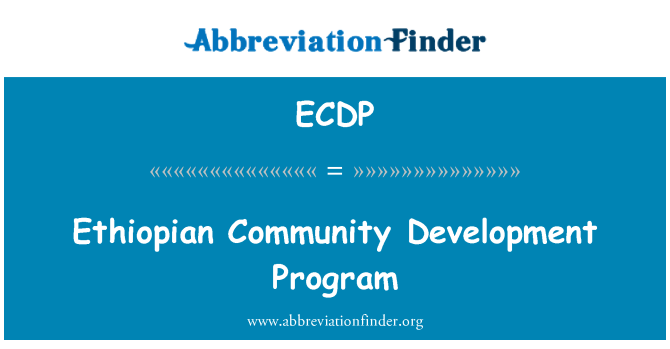 ECDP: Ethiopian Community Development Program