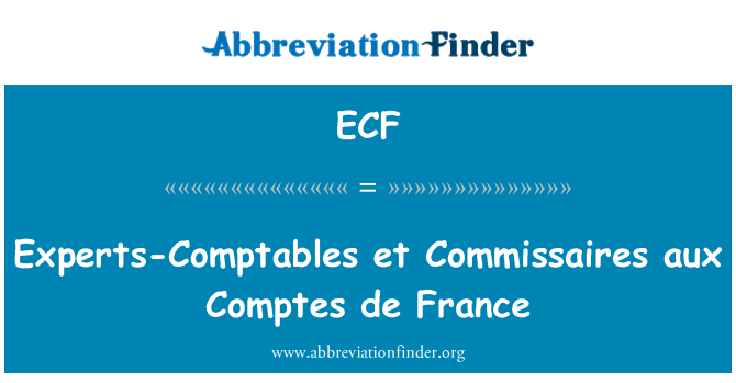 ECF: Експерти-Comptables et Commissaires aux Comptes дьо Франс