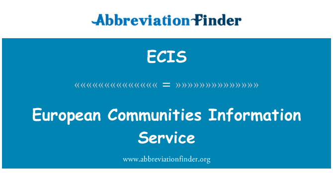 ECIS: Europskih zajednica informacijski servis
