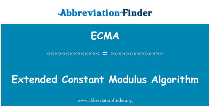 ECMA: Rozšířený algoritmus konstantní modulo