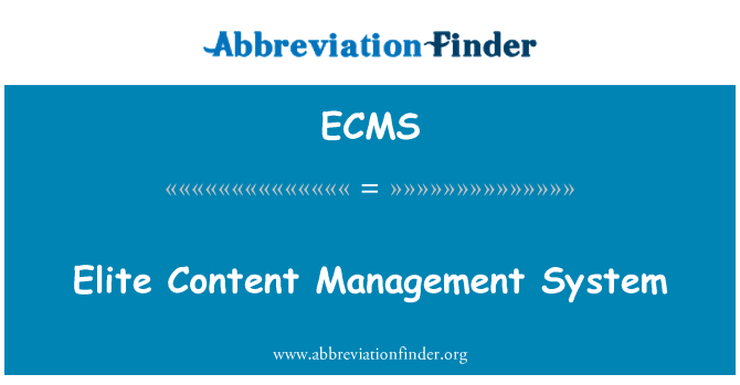 ECMS: Elite Content Management System