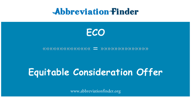 ECO: Òf konsiderasyon egalego