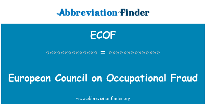 ECOF: Avrupa Konseyi iş dolandırıcılık