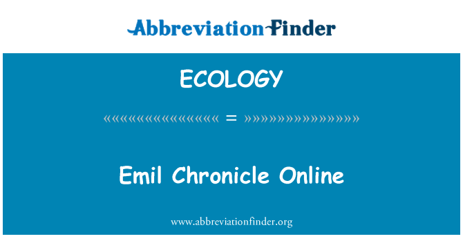ECOLOGY: Emil Chronicle Online