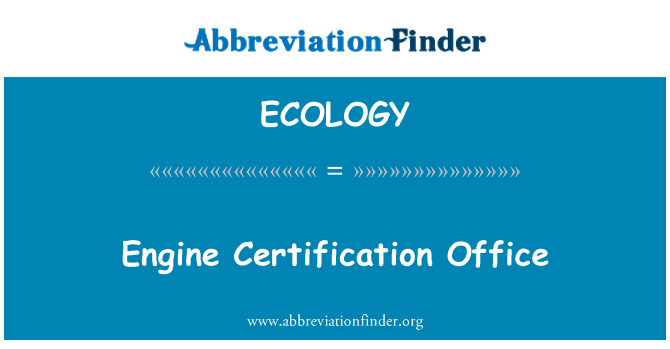 ECOLOGY: Motor certifikatni urad