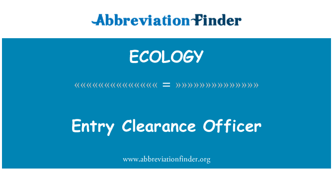 ECOLOGY: Ofisye Autorisation antre