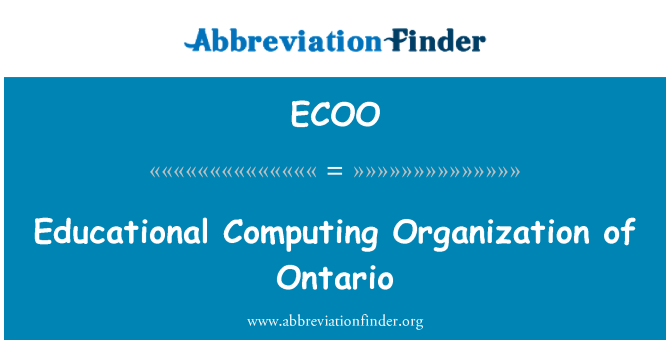 ECOO: Švietimo Kompiuterija organizavimo Ontario