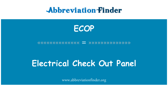 ECOP: Elektryczne Sprawdź Panel