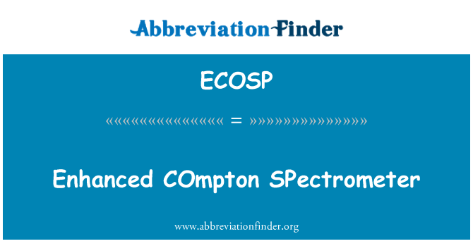 ECOSP: Spectromètre à COmpton améliorée