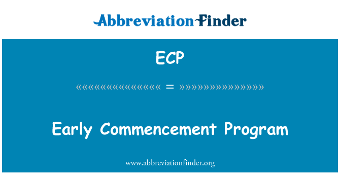 ECP: Early Commencement Program