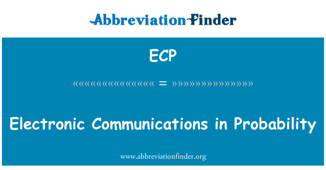 ECP: Electronic Communications in Probability