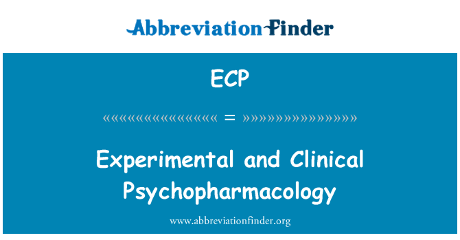 ECP: Psychopharmacology klinika u sperimentali
