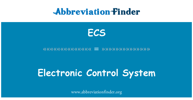 ECS: Elektronický řídicí systém