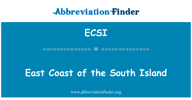 ECSI: Pantai Timur di Pulau Selatan