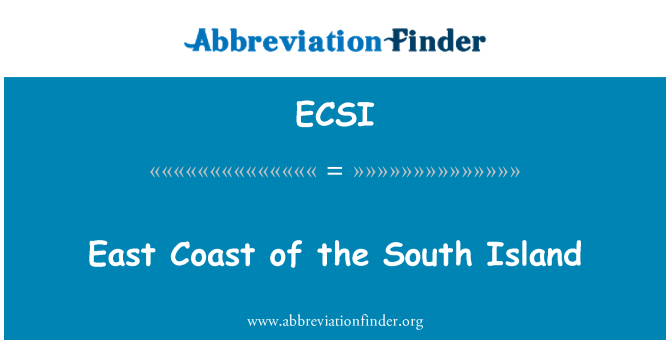 ECSI: South Island East Coast