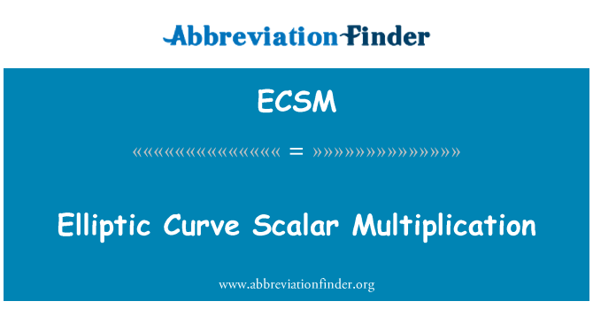 ECSM: Elliptic Curve skalární násobení