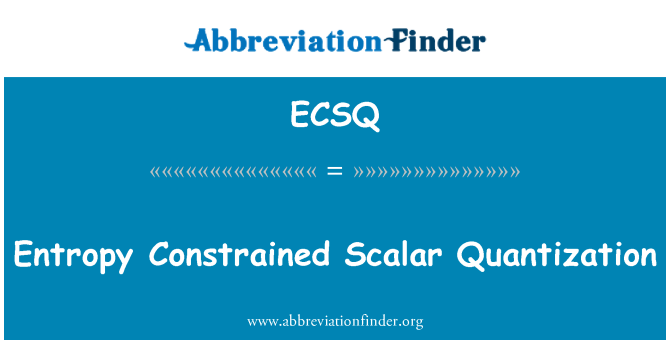 ECSQ: Entropia vincolata quantizzazione scalare
