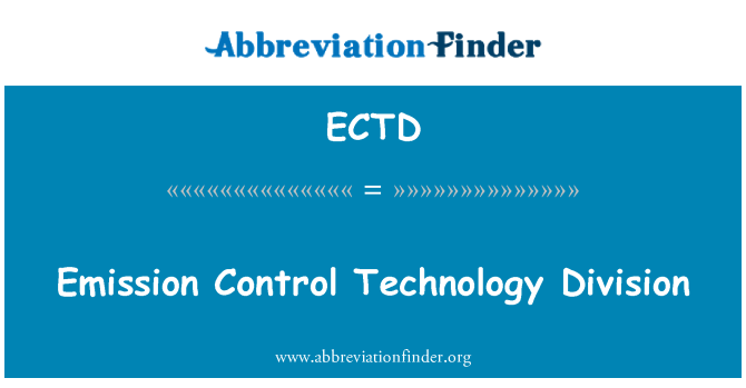 ECTD: ส่วนเทคโนโลยีการควบคุมมลพิษ