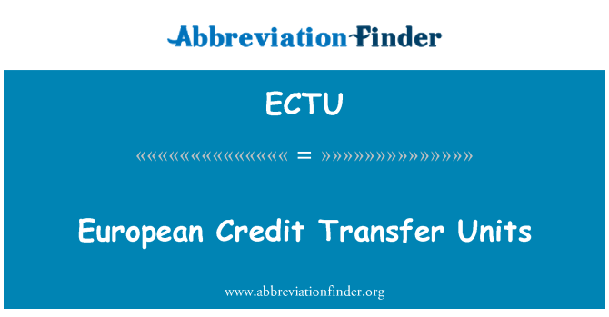 ECTU: Unitats de transferència de crèdit europeu