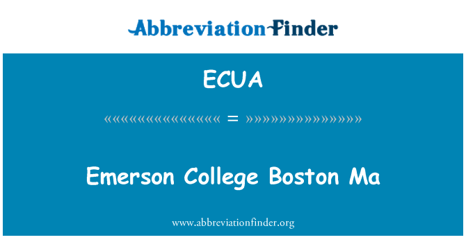 ECUA: Emerson College de Boston Ma