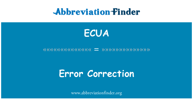 ECUA: Error Correction