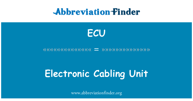 ECU: Elektronisk kabler enhed